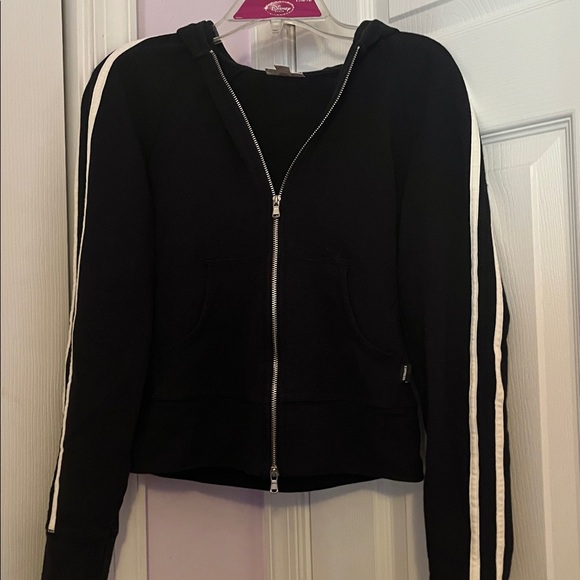 Black Zip-Up Hoodie with Varsity Hoodie - Size S - Picture 3 of 8